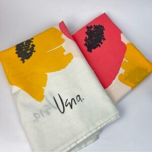 2 Vintage Vera Yellow Floral Pillowcases Retro Brighter Poppy